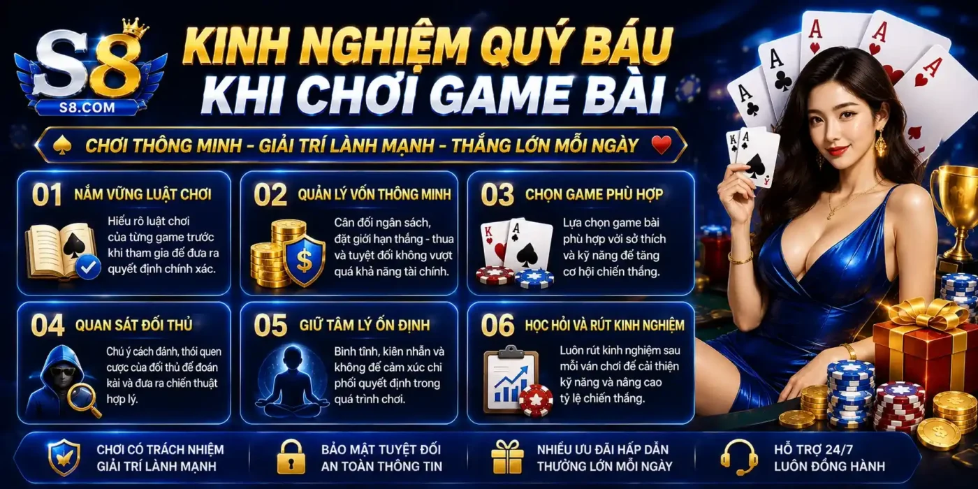 Kinh nghiệm quý báu khi chơi game bài